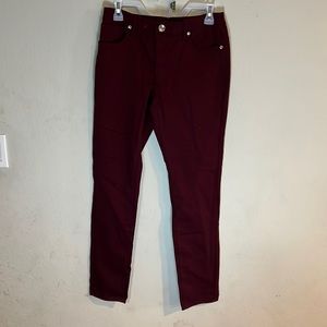 Burgundy VENUS pants with rhinestones buttons size 6